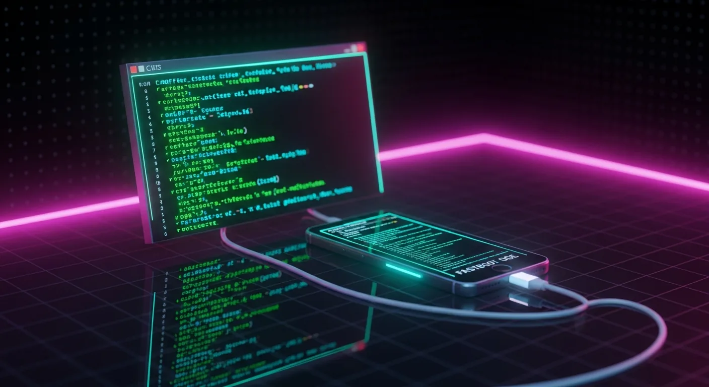 Android phone in fastboot mode showing bootloader unlock screen
