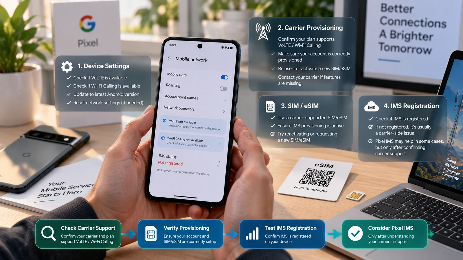 Pixel VoLTE or Wi-Fi Calling Missing? Check Carrier Support Before Using Pixel IMS