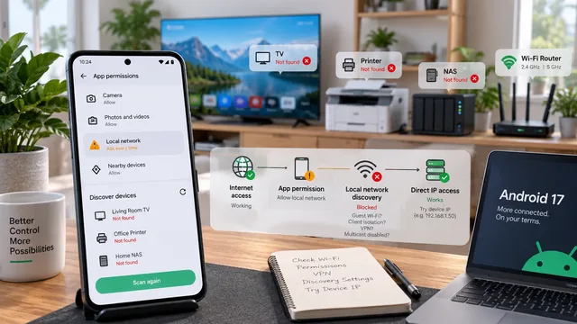 Android 17 Can't Find Your TV, Printer or NAS? Check These Settings