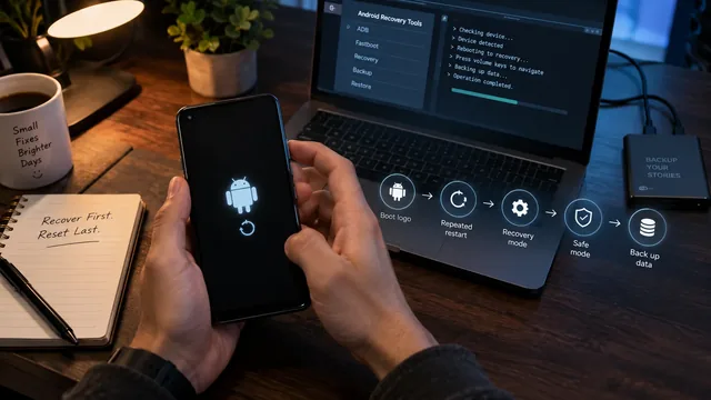Android phone showing brand logo stuck during boot