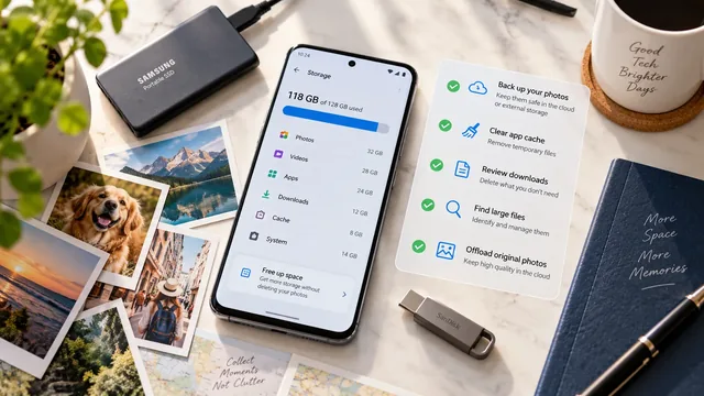 Android settings screen showing storage breakdown chart