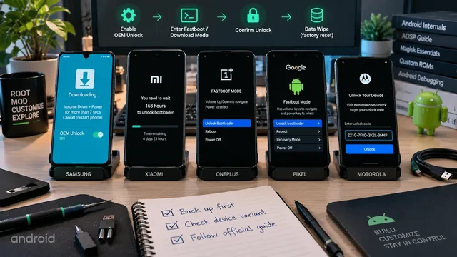 Android phone in fastboot mode showing bootloader unlock screen